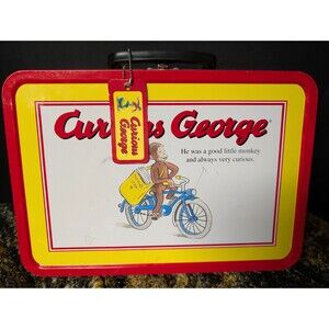 Curious George adventures Frankford collectible popcorn tin. And Books Lot
